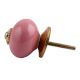 Pink Round Golden Fitting Ceramic Cabinet Knob